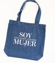 Load image into Gallery viewer, SOY MUJER DENIM TOTE BAG
